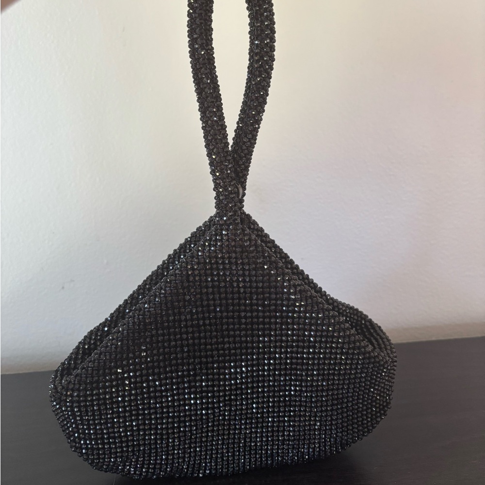 Elegant Black Beaded Women's Bag